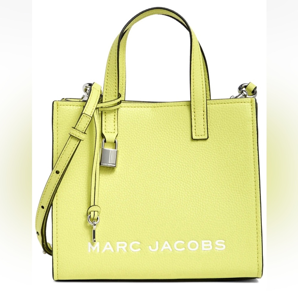 New Marc Jacobs Mini Grind Leather Tote Limoncello